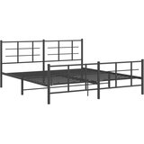 vidaXL Metalni okvir kreveta uzglavlje i podnožje crni 183x213 cm | shoptok.hr