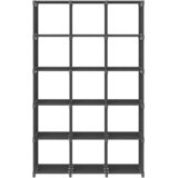 Police za izlaganje s 15 kocki sive 103x30x175,5 cm od tkanine | shoptok.hr