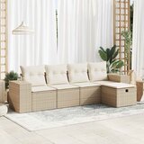  5-dijelni set vrtnih sofa s jastucima bež od poliratana | shoptok.hr
