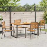  Vrtni set za objed 5 kom. Siva Čvrsto drvo akacije | shoptok.hr
