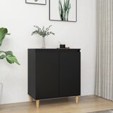 vidaXL Komoda s nogama od masivnog drva crna 60 x 35 x 70 cm iverica Cijene