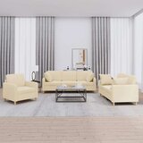  3-dijelni set sofa s jastucima krem od mikrovlakana | shoptok.hr