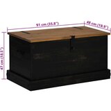 vidaXL Skrinja za shranjevanje HALDEN črna 91x48x47cm Masivni les, bor | Shoptok.si