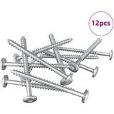  Drvene vijake 12 pcs Srebrno M6 x 70 mm Čelik | shoptok.hr