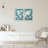 Wallity 2PBCT-06 Multicolor Decorative Framed MDF Painting (2 Pieces) | Eponuda.ba