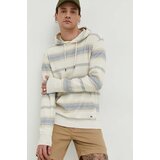 Quiksilver Pulover moška, bež barva, s kapuco | Shoptok.si