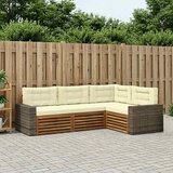  Set vanjskih sofa 4 pcs Prirodna i krem 255,5 x 176,5 x 73 cm | shoptok.hr