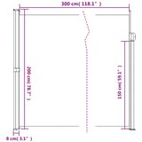  Bočna tenda na uvlačenje smeđa 200x300 cm | shoptok.hr