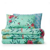 Matthew Williamson Zelena/plava posteljina za bračni krevet/za produženi krevet od pamučnog satena 230x220 cm Paradise Parrot – Cijene