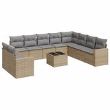 Maison Chic Seti vrtnega pohištva - Vrtna garnitura - Vrtni pohištvo set 11-delna z blazinami bež poli ratan, (21815996) | Shoptok.si