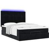  Otomanski krevet s madracima&amp LED crni 140x190 cm baršunasti | shoptok.hr