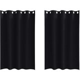  Zavjese za blackout s prstenovima 2 pcs Crna 175 x 140 cm | shoptok.hr