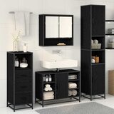  Set namještaja za kupaonicu 3 kom. Crni hrast Konstruirano drvo Smeđa 35 x 37,5 x 188,5 cm | Shoptok.si