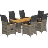  7-dijelni vrtni blagovaonski set sivi od poliratana | shoptok.hr