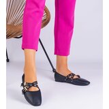 Gemre Black eco-leather ballerinas decorated with buckles Emmarino | Shoptok.si