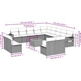  14-dijelni set vrtnih sofa s jastucima poliratan crni | shoptok.hr