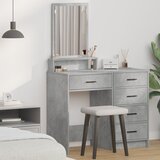 vidaXL betonsko siva mdf 50 x 41 x 140 cm toaletna miza pravokotna Cene