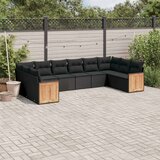vidaXL 10-dijelni set vrtnih sofa s jastucima crni od poliratana | shoptok.hr
