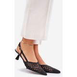 Boto Stiletto Heels With Pointed Toe And Open Heel Black Umirana | Shoptok.si