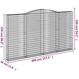  Gabionska košara s lukom 400x30x220/240 cm pocinčano željezo | shoptok.hr