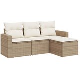  4-dijelni set vrtnih sofa s jastucima bež od poliratana | shoptok.hr