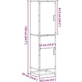 vidaXL Visoka ploča dimljeni hrast 35,5x35x139cm izrađeno drvo i metal | shoptok.hr
