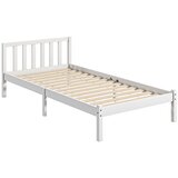 Nesta Leseni posteljni okvir 208×96 cm, bel, z letvenim dnom in vzglavjem, eleganten enojni posteljni okvir za spalnico, (5000493304) Cene