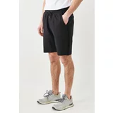 ALTINYILDIZ CLASSICS Men's Black Standard Fit Regular Cut Casual Knitted Shorts
