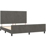  Posteljni okvir z vzglavjem temno siv 180x200 cm žamet, (20788018) | Shoptok.si