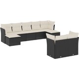  9-dijelni set vrtnih sofa s jastucima crni od poliratana | shoptok.hr