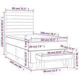 Box spring krevet s madracem tamnosivi 80 x 200 cm baršunasti | shoptok.hr