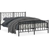  Metalni okvir kreveta uzglavlje i podnožje crni 150x200 cm | shoptok.hr