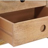  Klupa 110 x 30 x 45 cm Prava koža Smeđa Slike