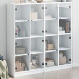vidaXL Regal za knjige s vratima bijeli 136 x 37 x 142 cm drveni | shoptok.hr