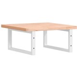  Zidna polica za umivaonik od čelika i masivne bukovine Smeđa 50 x 50 x 2.5 cm | shoptok.hr