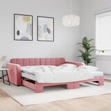  Dnevni krevet na razvlačenje ružičasti 100 x 200 cm baršunasti | shoptok.hr
