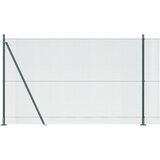 vidaXL varjena žična ograja z 13 flanšinimi stebri Zelena 1.5x50 m jeklo | Shoptok.si