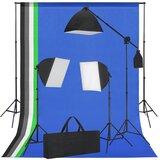 vidaXL Komplet za fotografski studio z mehčali, svetilkami in ozadji Cene