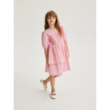 Reserved - Pamučna haljina s volanima - prljavoroza | shoptok.hr