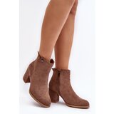 EVENTO Brown Suede Women's Boots with Stiletto Heel Selela | Shoptok.si