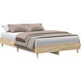 Maison Chic Posteljni okvir - Dvoposteljna postelja - Zakonska postelja brez vzmetnice hrast 120x190 cm inženirski les-J11911, (21773524) | Shoptok.si