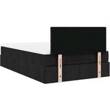 vidaXL Otomanska postelja z vzmetnico črn 120x200 cm blago | Shoptok.si