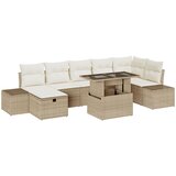 vidaXL 8-delni set vrtne sedežne garniture z blazinami, bež, poli ratan, (22093822) Cene