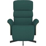  Fotelj z oporo za noge temno zeleno blago | Shoptok.si