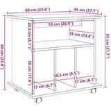 vidaXL Rolo ormarić Artisan hrast 60x45x60 cm izrađeno drvo | shoptok.hr