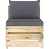 The Living Store Sekcijski sredinski kavč z blazinami zelen impregniran les - Sredinski Kavč, (21494423) | Shoptok.si