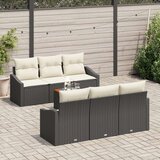  Set od 7 komada vrtnih kauča s jastučićima crni poli ratan akacija | shoptok.hr