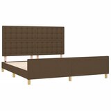  Okvir za krevet s uzglavljem tamnosmeđi 180x200 cm od tkanine | shoptok.hr
