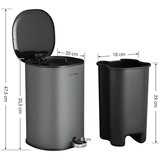 Songmics Koš za smeti 5 L, siv | Shoptok.si