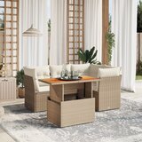  5-dijelni vrtni set sofa s jastucima bež od poliratana | shoptok.hr